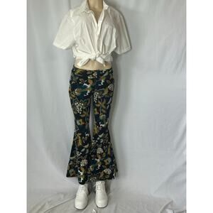 INC Floral Flare Pants Boho Bell Bottom Stretch Petite 2P Women 30x32